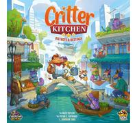 Jeu de société Lucky Duck Games Critter Kitchen : Bistrots & Bestiaux Jeu de stratégie familial Bleu ciel / Vert / Orange / Violet