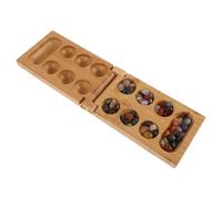 Jeu de Société Mancala en Bois, Plateau Pliable Boîte de Rangement | Pièces de Mancala en Verre, Usage Adulte et Garçon, pour Table, Fête, Loisir Quotidien