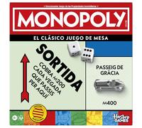 Jeu de société Monopoly avec plateau de rangement et grands pions Version catalane en espagnol