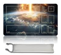 Jeu de société MTG Playmat + sac étanche libre, bords cousus, idéal pour les amateurs de jeux de cartes TCG Playmat Mouse Pad MTG avec zones (Playmat d'origine) (MTG 30 (3), avec zone)