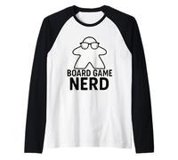Jeu de société Nerd Funny Meeple Nerdy Lunettes de Table Geek Fun Manche Raglan