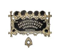 Jeu de société parlant en bois motif crâne/oiseau/arbre avec planchette métaphysique Outil de discours de radiesthésie avec Planchette