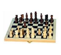 Jeu de société - PIATNIK - Echiquier pliant - Plateau en bois - Dimensions 25,5x25,5 cm - Pour 2 joueurs Marron G