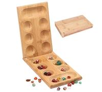 Jeu de société - Pliable en Bois, Portable Durable, Pierres Naturelles colorées, Puzzle stratégique Facile à Jouer, Adultes, Amusement, Apprentissage, Interaction FA