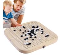 Jeu de société Pliable - Go Strategy Puzzle, Wood Chess Toy Set | Kit Portable avec Fonction de Stockage, Correspondance Blanche Noire pour Apprendre la pensée logique