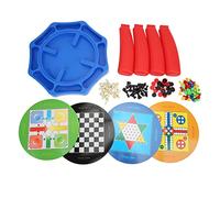 Jeu de société pour Enfants 8 en 1, Jeux de société de Voyage Portables, Jouets éducatifs pour Enfants, Jeu en Famille, Nuit, matière Plastique Multicolore 1033g
