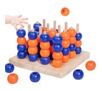Jeu de Société Puissance 4 | Portable en Bois 3D Jeu de Stratégie pour Adultes et | Cadeau Éducatif pour Famille Anniversaire Fêtes Maison École