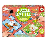 Jeu de société - Puzzle battle junior - Dès 4 ans - 16 puzzles de 9 pièces - Edu
