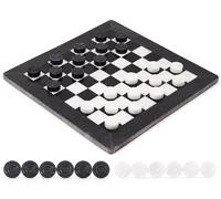 Jeu de société Radicaln Marble Checkers 15 Pouces Noir et Blanc Jeu de Dames de Tournoi Fait à la Main pour 2 Joueurs - Jeux de société Portables pour Enfants