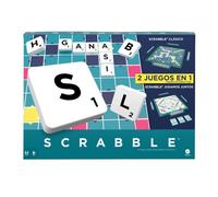 Jeu de société Scrabble 2 en 1 - Mattel Games - Version espagnole - 35.5x35.5 cm - Édition familiale - 4 joueurs