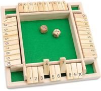 Jeu de société Shut The Box pour 4 joueurs, mathématiques en bois, jeux classiques, convient pour toute la famille, dé}