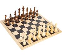 Small Foot Design – Échecs et Dames XL 11784 en bois, 2 jeux, 2 joueurs, dès 6 ans, beige
