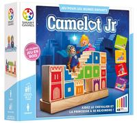 SmartGames - Camelot Jr - Jeu de Réflexion en Bois - Aide le Chevalier à Rejoindre sa Princesse - 48 Défis de Différents Niveaux - 1 Joueur - A Partir de 4 Ans, Blanc.