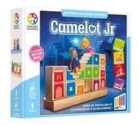 SmartGames - Camelot Jr - Jeu de Réflexion en Bois - Aide le Chevalier à Rejoindre sa Princesse - 48 Défis de Différents Niveaux - 1 Joueur - A Partir de 4 Ans, Blanc.