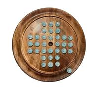 Jeu de société solitaire en bois de 22 cm de diamètre avec billes de verre flocon de neige | jeu de solitaire classique en bois | jeu de société de stratégie | jeu de société familial | jeux pour un |