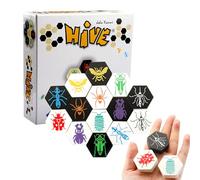 Jeu de Société Stratégique Ruche d'Insectes - Jeu de Table en Bois pour Deux Joueurs | Jeus de Logique et de Placement | des Pièces Uniques comme la, Idéal pour l'Interaction en Famille