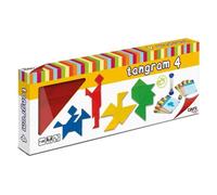Cayro - 4 Tangram en Bois - Jeu D'Ingéniosité - Développement des Compétences Cognitives - Jeu Éducatif - Les Pièces en Bois Encouragent La Créativité Et La Résolution De Problèmes - Tous Âges