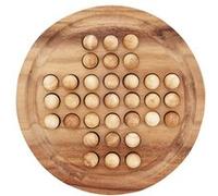 Jeu de Solitaire en Bois Écologique Casse-tête Stratégique 33 Billes, Taille L G