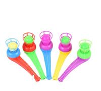 Jeu de soufflage - Boules de sifflet - Boules flottantes - Jeu d'équilibre - Couleur aléatoire - Accessoire de fête amusant - Cadeau d'anniversaire, Coloris aléatoire, Lot de 5, Voir description