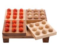 Jeu De Strategie en Bois Quinto - 36 Billes, 4 Plateaux, 2 Joueurs
