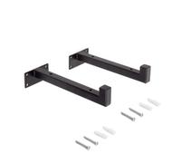 Emuca – Jeu de supports pour étagères, tube carré, acier peint noir, capacité 10 kg