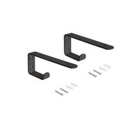Jeu de supports pour étagères en bois Shelf avec cintre intégré, Acier, Peint en noir