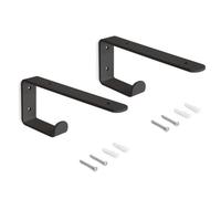 Emuca – Jeu de supports pour étagères en bois Shelf – Acier peint, cintre intégré – Noir