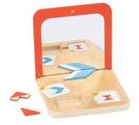 Goki Jeu en bois Symétrie magique 56296 – boîte miroir, 26 pièces, 21 cartes – dès 4 ans