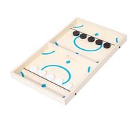 Jeu de table à lancer - 34 x 21 x 2 cm - Grand jeu de plateau de hockey en bois - Jouet avec bande élastique - Pour et adultes