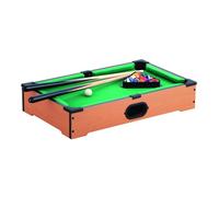 Mister Gadget Mg2017 Jeu de Table Billard avec 2 Queues 16 Boules 1 Triangle et 1 Craie Bleue Bois Plastique et Textile Marron Vert et Multicolore H10 X 31 X 51 cm