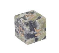 Jeu de table en cristal naturel à 6 faces rondes multi-faces - Outil d'enseignement de mathématiques - Accessoires de mahjong - Cadeau en cristal naturel