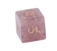 Jeu de table en cristal naturel à 6 faces rondes multi-faces - Outil d'enseignement de mathématiques - Accessoires de mahjong - Cadeau en cristal naturel