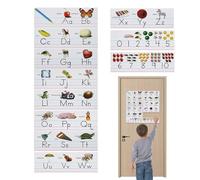 Jeu de tableau alphabet - Ligne numérique décorative murale | Cartes éducatives | Comprend des numéros 0-10, 26 cartes alphabétiques anglaises pratiques, pour la maternelle, l'école maternelle, la