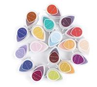 Jeu de tampons encreurs, 40 tampons encreurs pour tampons encreurs pour doigts en arc-en-ciel de forme de goutte d'eau de couleur pour tampons en caoutchouc pour tissu en bois ScrapbookingMarqueurs &