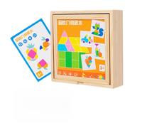 Jeu de tangram en bois - Tableau magnétique en forme de 7 pièces, jouet d'apprentissage Stem pour , jeu d'entraînement cérébral | Kit d'activités éducatives pour pré-es