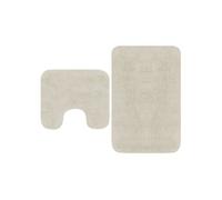 Jeu de tapis de salle de bain 2 pcs Tissu Blanc