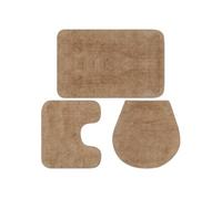 vidaXL Jeu de tapis de salle de bain 3 pcs en tissu beige