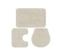 Jeu de tapis de salle de bain 3 pcs Tissu Blanc