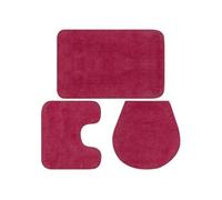 Jeu de tapis de salle de bain 3 pcs Tissu Fushsia