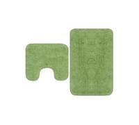 Jeu de tapis de salle de bain 3 pcs Tissu Vert