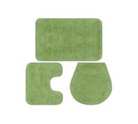 Jeu de tapis de salle de bain 3 pcs Tissu Vert