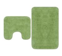 Jeu de tapis de salle de bain 3 pcs Tissu Vert
