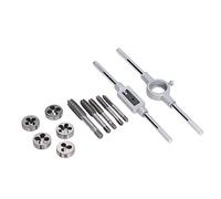 Jeu de tarauds et filières 12 pièces | Kit d'outils de taraudage manuel pour la réparation de véhicules/assemblage de meubles | Acier rapide et acier à roulements, M6 - M12