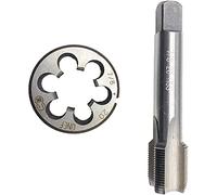 Jeu de tarauds et filières 7/8-20 mm RH 7/8"-20 métriques standard UNEF pour droitier, tarauds filetés 7/8 x 20, ensemble de filières rondes 7/8 x 20 pour machine HSS Outil de filetage 7/8-20 Outils à