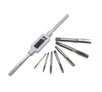 Jeu de tarauds métriques avec filetage manuel 3F M3 M4 M5 M6 M8 M10 M12, clé à molette réglable 6/8 pouces, 1/16 pièces, 1/4 pour Taraudage(8pcs set)