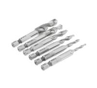 Jeu de tarauds métriques, HSS Hex Shank Metric Tap Drill Bits M3-M10 Silvery 6 pcs