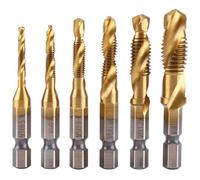 Jeu de tarauds pour outils de taraudage à vis, 6 pièces de filetage M3-M10 avec revêtement en titane HSS et embouts de taraudage, j