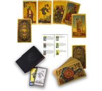 Jeu De Tarot Bilingue Espagnol-Anglais 78 Pièces En Feuille D'or Avec Guide Des Couleurs De 36 Pages Et Instructions Bilingues De 28 Pages, Imperméable Et Infroissable (Yeux Spirituels Bilin[Z2310]