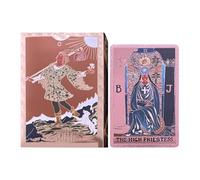 Jeu de Tarot céleste, Jeu Classique étanche, Carte de Divination de 3,43 x 2,24 Pouces avec Guide, Outil d'apprentissage Robuste sans Plastique, Ensemble Spirituel avec Art Cosmique, de fête pour