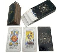 Jeu de tarot classique pour débutants, jeu de tarot d'apprentissage, aucun guide nécessaire, cartes de tarot avec significations dessus, lot de 78 cartes avec message pour la lecture, basé sur le